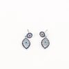 Femmes Strass Bijoux En Plaque Or | Boucles Oreilles Pendantes Bleues