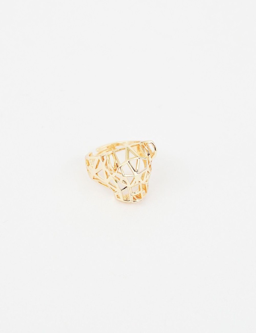 Femmes Strass Bijoux En Plaque Or | Bague Doree Leopard