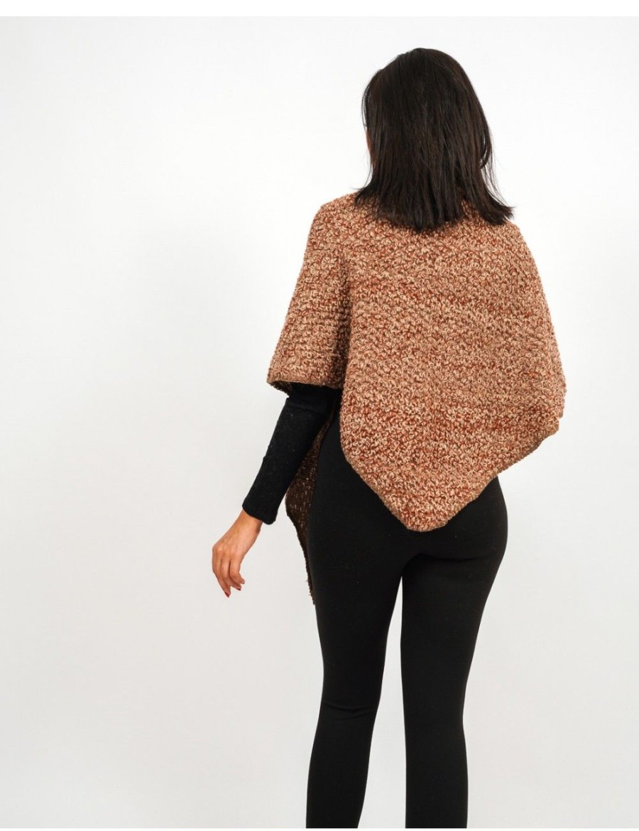 Femmes Strass Ponchos / Capes | Chale En Maille Texturee