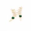 Femmes Strass Bijoux En Plaque Or | Boucles D'Oreilles Pendantes Decorees De Fleurs