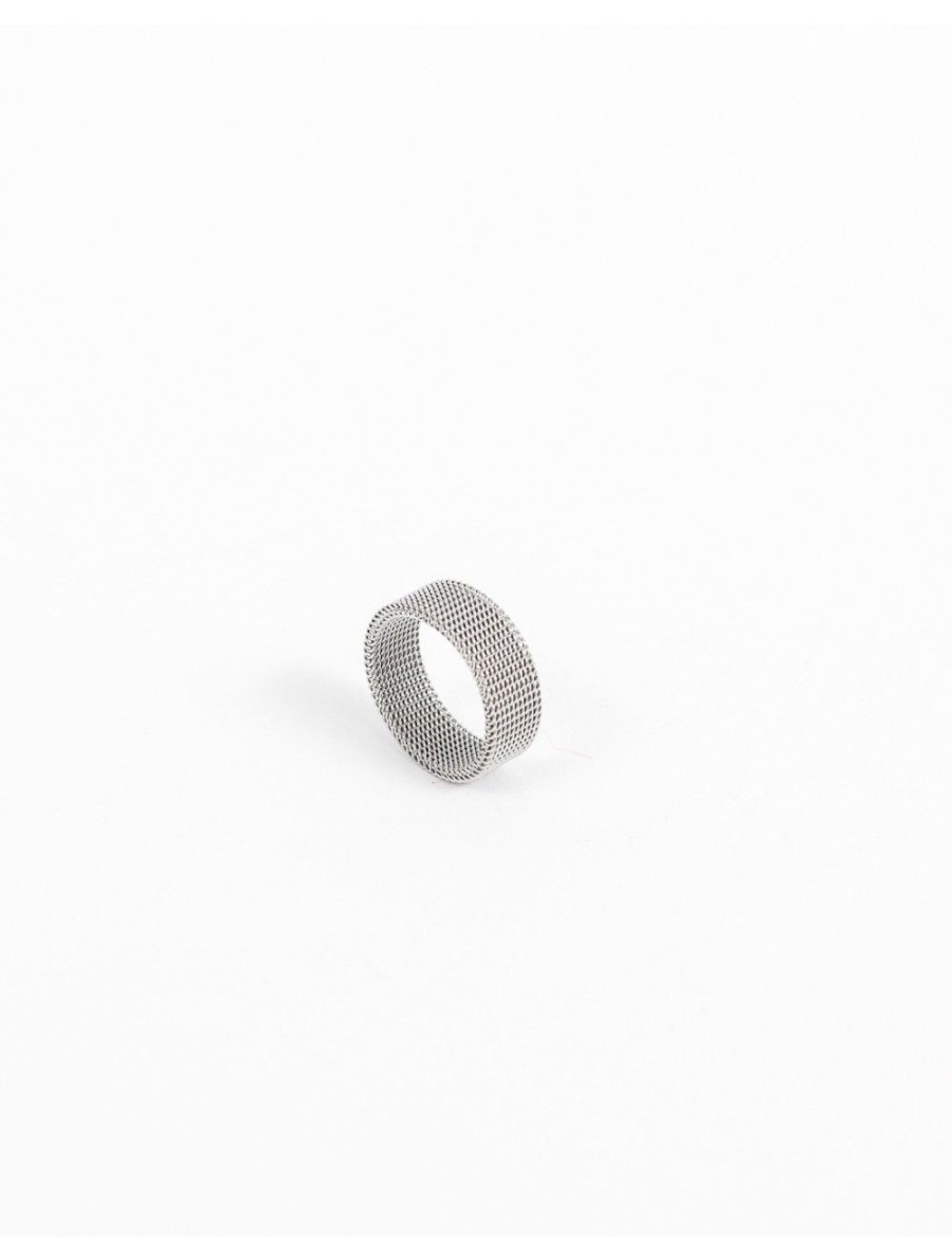 Hommes Strass | Bague Argente Texture