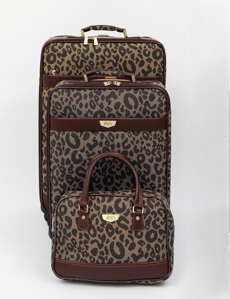 Femmes Strass Valises | Ensemble De Bagages A Imprime Leopard