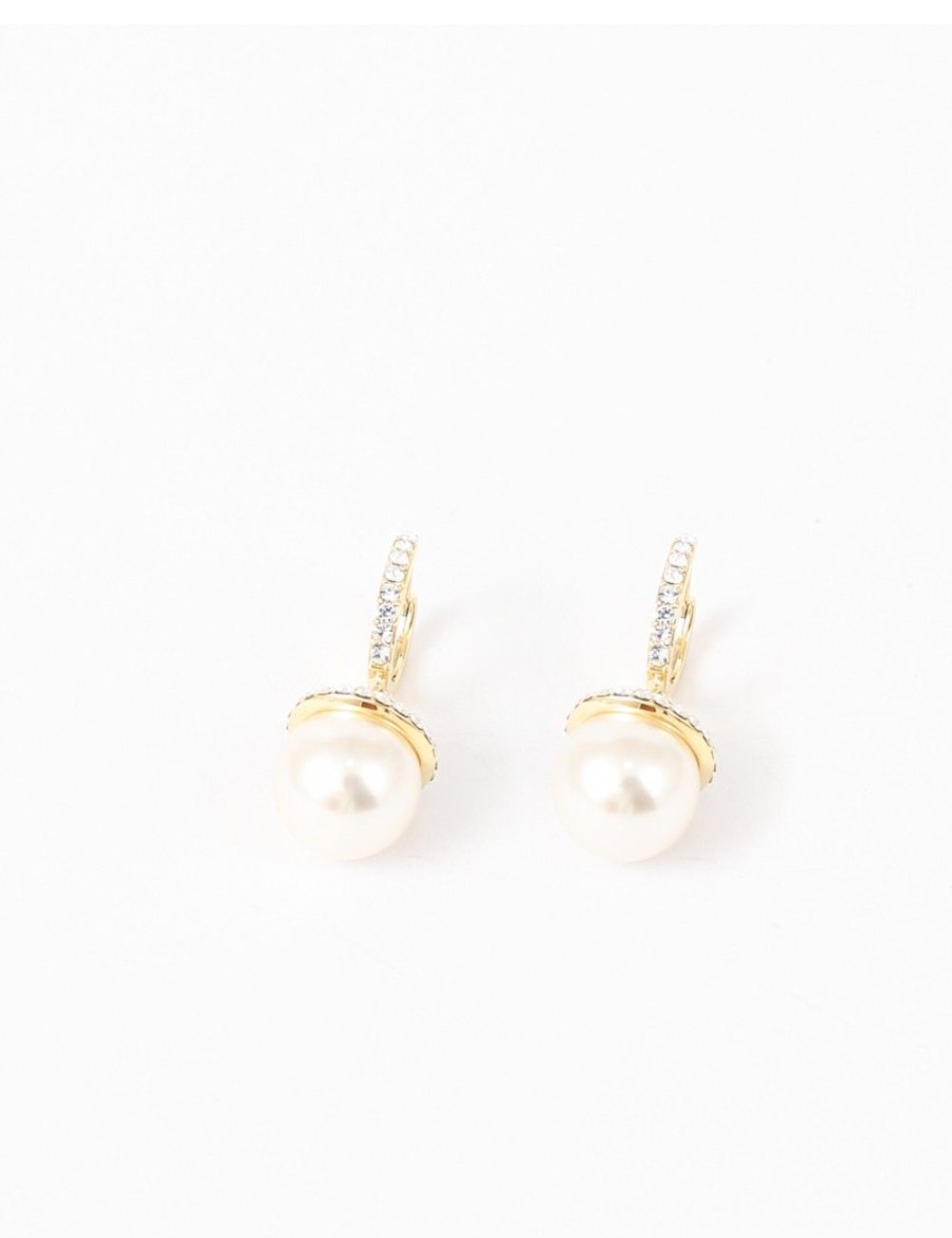 Femmes Strass Bijoux En Plaque Or | Boucles D'Oreilles A Perles