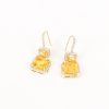 Femmes Strass Bijoux En Plaque Or | Boucles D'Oreilles Carrees A Strass