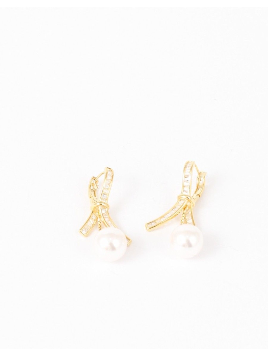 Femmes Strass Bijoux En Plaque Or | Pendants D'Oreilles Avec Perles