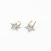 Femmes Strass Bijoux En Plaque Or | Mini Creoles Star